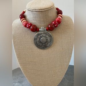 😍Vintage 80s Necklace, Pot Metal TIBETAN Necklace